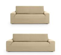 ECOMMERC3 | Universal and Versatile Sofa Cover 3+2 Duo Beige Protector Easy to Install for Back, Seat and Arms