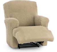 ECOMMERC3 Universal and Versatile Sofa Cover for 1 Seater Feet Together Relax - Beige Sofa Cover Protector Easy to Install for Back, Seat and Arms