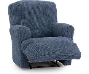 ECOMMERC3 Universal and Versatile Sofa Cover for 1 Seater Feet Together Relax - Blue Sofa Cover Protector Easy to Install for Back, Seat and Arms