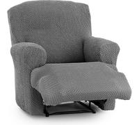 ECOMMERC3 Universal and Versatile Sofa Cover for 1 Seater Feet Together Relax - Dark Grey Sofa Cover Protector Easy to Install for Back, Seat and Arms