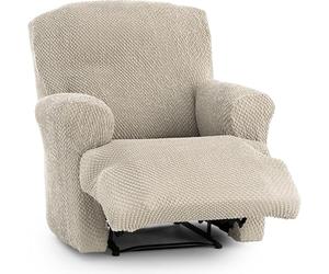 ECOMMERC3 Universal and Versatile Sofa Cover for 1 Seater Feet Together Relax - Ecru Sofa Cover Protector Easy to Install for Back, Seat and Arms