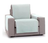 ECOMMERC3 Universal Sofa Cover with Elastic Bands Size 1 Seater - Adjustable Sofa Cover Ecru/Mint Colour, Back, Seat and Arms Protection Easy and Versatile Renewal