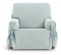 ECOMMERC3 Universal Sofa Cover with Elastic Bands Size 1 Seater - Adjustable Sofa Cover Ecru/Mint Colour, Back, Seat and Arms Protection Easy and Versatile Renewal