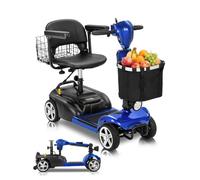 Ecomobi MS02 Mobility Scooters for Adults 7 mph, 300 lbs Capacity, 15/30 Miles Range, 48" Turning Radius, 15° Hill Climbing, 2 Cargo Baskets, Removable Battery, 350W Wheelchair for Elderly & Disabled