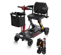 Ecomobi MS02F Fully Folding Mobility Scooters for Adults, 5 mph Speed | 62 lbs Lightweight Electric Wheelchair, 43" Turning Radius, Digital Display
