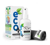 Ecomoist Natural Lens Cleaner 100ml - Alcohol-Free Spray with Microfibre Cloth - Streak-Free, Anti-Static Cleaning for Glasses, Camera Lenses, Binoculars, and Screens