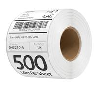 eCompostable Direct Thermal Printer 4X6 Labels 100mm x 150mm White Fanfold Permanent Adhesive Shipping Labels Compatible with Etsy, Shopify, Ebay, Amazon, Royal Mail, FedEx 500 Labels