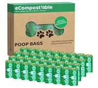eCompostable Eco-Friendly Poop Bags Compostable Cat Poop Bags - 360 Count (24 Roll) Unscented, Leak-Proof, Compostable Waste Bags for Dogs & Cats, 23x33cm Green