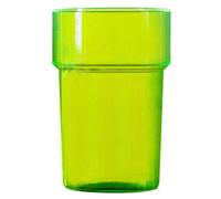 Econ Polystyrene Pint Glasses CE Neon Green 20oz / 568ml - Case of 100 - Reusable Plastic Glasses