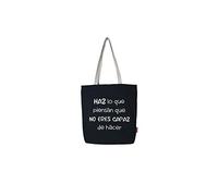 Econanos Hellobags2019 Canvas & Beach Tote Bag, 38 cm, Black (NEGRO)