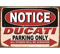 ECONG Ducati Metal Wall Sign Tin Signs Warning Hanging Vintage Art Foil Poster Animal Band Building Painting Celebrity Bar Cafe Garden Public Gift