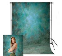 econious 1.5x2.2m Abstract Cyan Portrait Photography Backdrop, Studio Pro Photo Prop with Rod Pocket