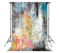 econious 1.5x2.2m Retro Art Colorful Portrait Photography Backdrop, Studio Pro Photo Prop with Rod Pocket