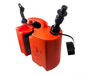 Economic Combi-Can, Chainsaw Combi Fuel Can, 5L Heavy Duty Fuel & Bar Oil Combi Can with Tool Carriers for Chainsaws, Combination Canister with Auto Shut-Off Spouts