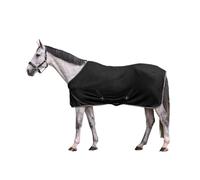 Economic Fleece Blanket, Cross Straps, Black, 165 cm