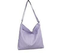 Economical Cotton Canvas Tote Bag,Reusable Womens Hobo Shoulder Bag Crossbody Handbag with 3 External Pocket,Zipper Closure (Purple)