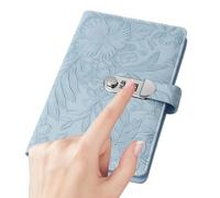 Economical Notebook With 3 Digit Lock - Leather | Secure Budget Planner Cash Envelope Organizer For Self-Employed Travels In Use