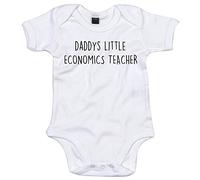 Economics Teacher Baby Body Suit Daddys Little Newborn Babygrow White with Black Print 9-12 Months