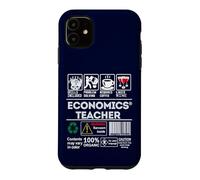 Economics Teacher Warbung Label Skills Sarcasm Coffee Wine Case for iPhone 11