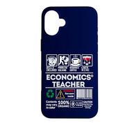Economics Teacher Warbung Label Skills Sarcasm Coffee Wine Case for iPhone 16 Plus