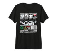 Economics Teacher Warbung Label Skills Sarcasm Coffee Wine Premium T-Shirt