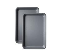 Economy 2-Pack Deep Oven Tray Baking Tray Set - 31cm Non Stick Roasting Tins for Ovens - Baking Tray for Oven Non Stick - Dishwasher Safe Cooking Trays & Bakeware by KITCHENEUR®