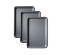 Economy 3-Pack Deep Oven Tray Baking Tray Set - 31cm Non Stick Roasting Tins for Ovens - Baking Tray for Oven Non Stick - Dishwasher Safe Cooking Trays & Bakeware by KITCHENEUR®