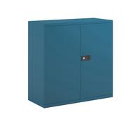 Economy Double Door Office Cupboards, 1 Shelf - 91wx40dx100h (cm), Blue, Fully Installed