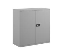 Economy Double Door Office Cupboards, 1 Shelf - 91wx40dx100h (cm), Grey, Express Delivery