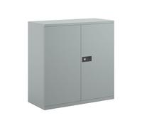 Economy Double Door Office Cupboards, 1 Shelf - 91wx40dx100h (cm), Silver