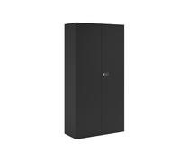 Economy Double Door Office Cupboards, 4 Shelf - 91wx40dx197h (cm), Black, Fully Installed