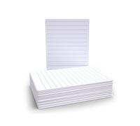 Show-Me Basics A4 Lined/Plain Budget Whiteboards - Pack of 100 Double-Sided Dry-Wipe Student Boards (Tear-Resistant Surface, Lined one side and Plain Reverse, Classroom, Home, Learning Aid)