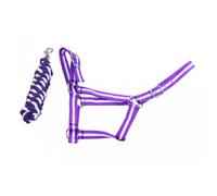 Economy Headcollar and Leadrope Set - Cob - Purple/Silver