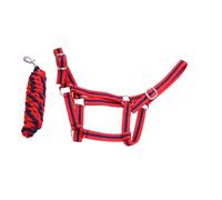 Economy Headcollar and Leadrope Set - Cob - Red/Navy