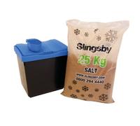 Economy Salt and Grit Bin Kit Yellow 30L with 25kg De-icing Salt