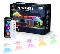 EcoNour 150 FT RGB Smart Permanent Outdoor Lights | Waterproof LED Eaves Lights with App & Remote Control | Colorful RGB Light with Music Sync | Smart Outdoor LED Christmas Light with Festive Effects