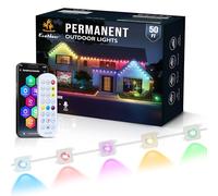 EcoNour 15M/50FT RGB LED Permanent Outdoor Lights | Smart Waterproof LED Eaves Lights with App & Remote Control | Music Sync, RGB Colorful Light | Alexa Smart Christmas Light for Decorations