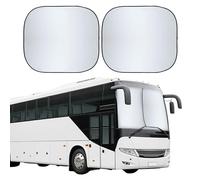 EcoNour 2-Piece Foldable Spring RV Windshield Sunshade, Reflective 240T Polyster for RVs, Trucks, Motorhomes, Bus, Side Window, XX-Large (Each 41.5 in x 50 in)