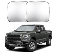 EcoNour 2-Piece Truck Sun Shade for Windshield, Truck Sun Protector Offers Sun Protection, Keeps You Cool, Foldable Automotive Interior Accessories for Comfortable Ride, Large (32.5 in x 36 in)