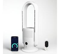 EcoNour Bladeless Hot & Cool Tower Fan with Air Purifier | Remote Control, 30°Tilt, 9-Speed Quiet Cooling, Fast Heating, Sleep Mode, Safety Protection, Compatible with Alexa Bedroom, Kitchen - 28"