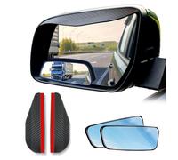 EcoNour Blind Spot Car Mirror with Side Rearview Rain Guard | Universal Rearview Mirror Rain Cover | Wide Angle Adjustable Stick Side Mirror for Cars, SUVs and Trucks | Pack of 2