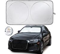 EcoNour Car Windshield Sun Shade (Classic - 149.8 x 73.6 cm) | Durable 240T Material Sun Visor for UV Rays & Sun Heat Protection | Car Interior Accessories with Storage Pouch