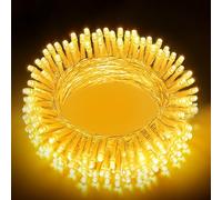 EcoNour Christmas Lights 100 LED 10m Christmas Tree Lights for Indoor & Outdoor Warm White Decorations Fairy String Lights for Xmas Garden Bedroom & Party | Mains Powered Clear Cable