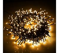 EcoNour Christmas Tree Lights Cluster Lights 720 LED - 6 Hours On Timer, 8 Light Modes, Plug in, Waterproof Indoor & Outdoor Use - 720 LED / 9m Lit Length, Warm White