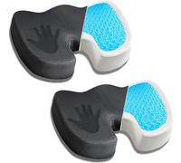 EcoNour Coccyx Cushion | Memory Foam Pain Relief Cushion for Back Support | Sciatica Tailbone Pain Relief | Anti-Slip Gel Orthopaedic Ergonomic Cushions for Office Chair (Seat Cushion Pack of 2)