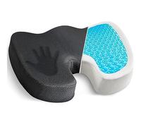 EcoNour Coccyx Cushion | Memory Foam Pain Relief Cushion for Back Support | Sciatica Tailbone Pain Relief | Anti-Slip Gel Orthopaedic Ergonomic Cushions for Office Chair (Seat Cushion Gel)