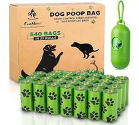 EcoNour Dog Poo Bags 540 Counts Lavender Scented Biodegradable Poop Waste Bag with Poo Bag Dispenser - 100% Leak Proof Convenient Dispensing, Durable & Generously Sized Eco Poop Bags for Pet Owners