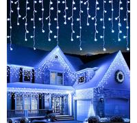 EcoNour Icicle Lights Outdoor Christmas 2000 LED 60M Cool White Decorations String Fairy Lights with Timer for Xmas Garden & Party | Mains Powered Clear Cable