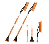 EcoNour Snow Brush | Durable Aluminum Pole with Foam Handle | Orange