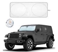 EcoNour Windshield Sunshade for Jeep | UV & Heat Protection Sun Visor | Suitable for Jeep Wrangler, Compass, Gladiator & Renegade | X-Small - 60x21 inches
